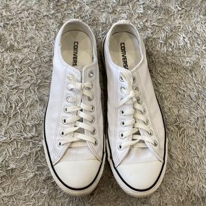 Converse White Leather Sneaker unisex Mens 10 Womens 12